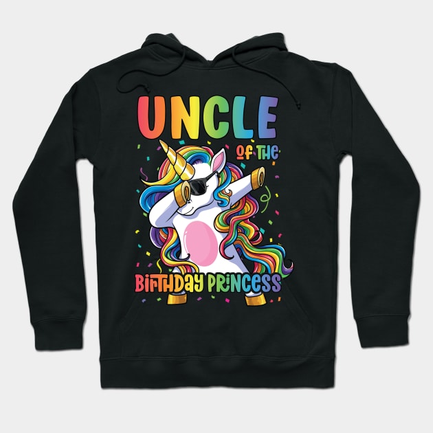 Uncle of the Birthday Princess Dabbing Unicorn Girl Hoodie by Pennelli Studio